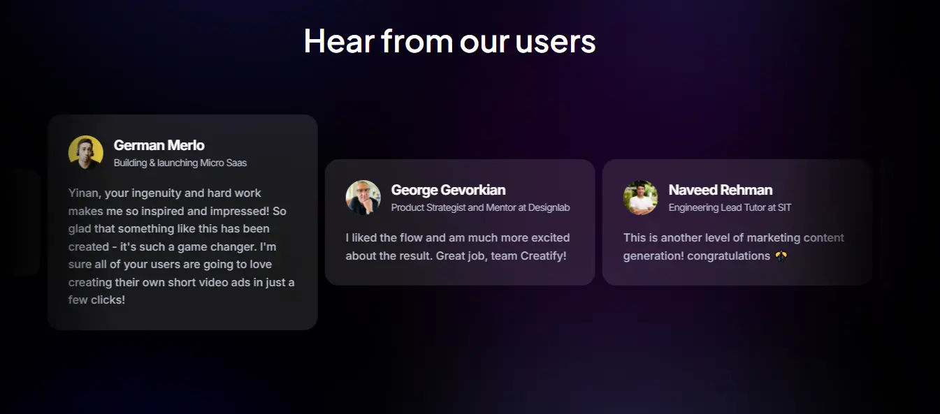Creatify AI reviews